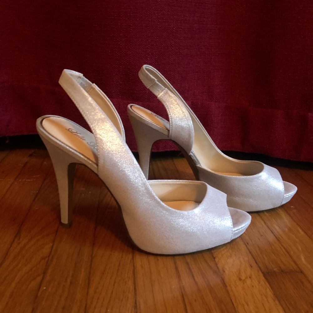 Lulu Townsend Silver Heels Formal Sandals Nicola